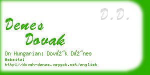 denes dovak business card